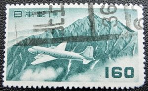 立山航空（円位）160円の和文ローラー印