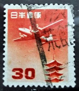 五重塔航空30円（円位）の県名カタカナローラー印続き