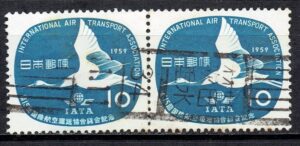 1959年/国際航空運送協会総会記念ペアの県名カタカナローラー印 