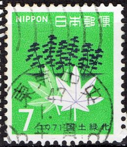 1971年国土緑化の東京中央局年賀機械印