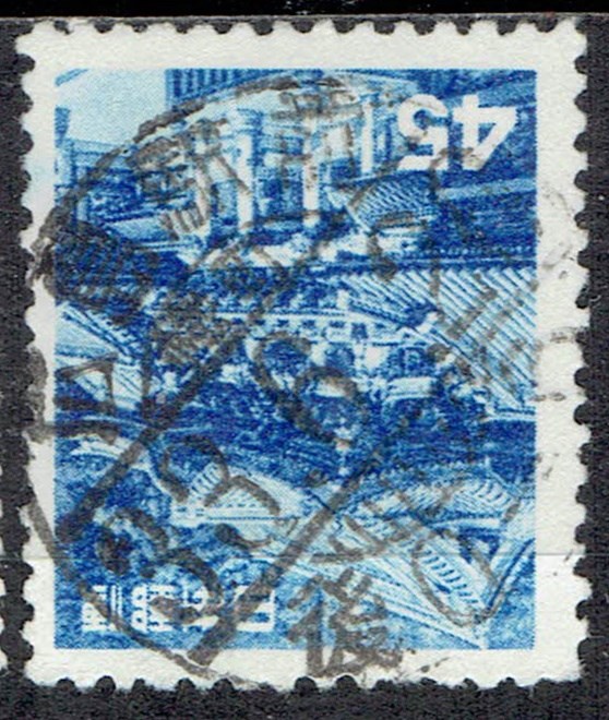 日光陽明門45円の広島駅前局幟町分室櫛型印