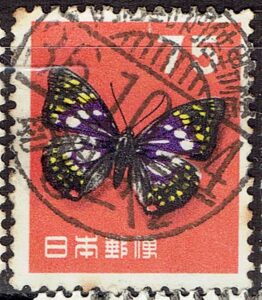 旧オオムラサキ75円の阿倍野局阿部野橋分室櫛型印