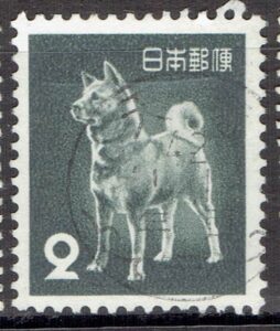 旧秋田犬2円の昭和42年天塩局年賀機械印