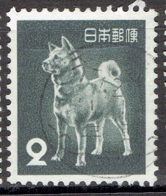 旧秋田犬2円の昭和42年天塩局年賀機械印