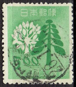1949年国土緑化運動の神戸中央局三宮D欄分室名入り櫛型印
