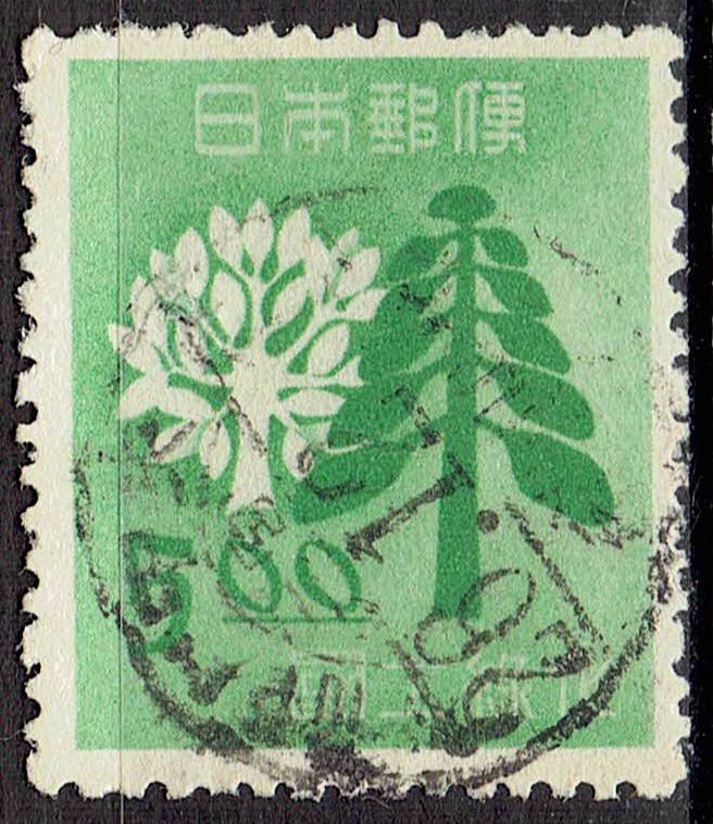1949年国土緑化運動の神戸中央局三宮D欄分室名入り櫛型印